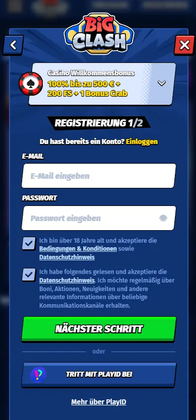 BigClash Casino Login